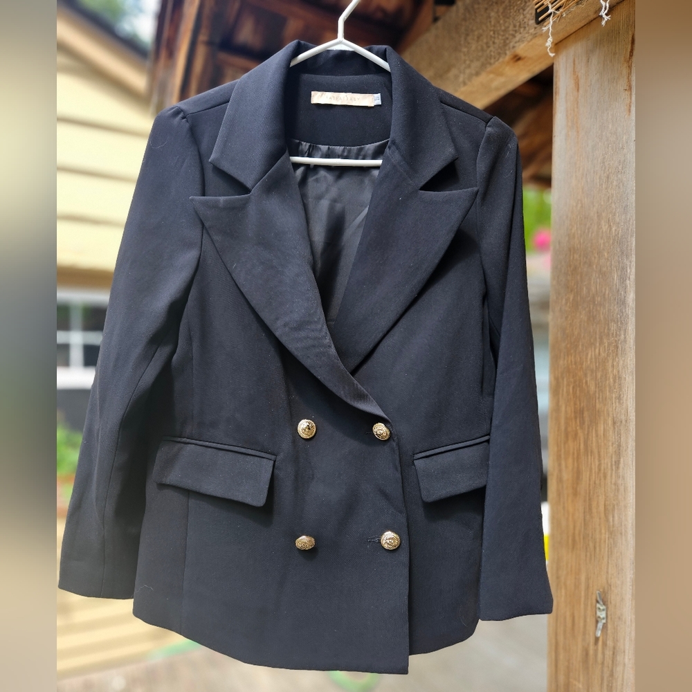 Black double breasted blazer